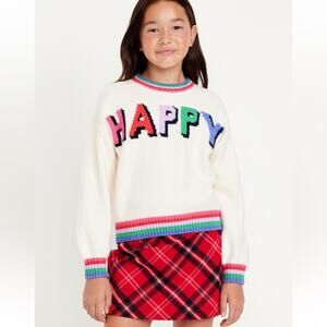 Old Navy Happy SoSoft Crew Neck Graphic Sweater